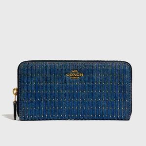 NWT ~ 🔹🔸COACH Denim🔸🔹 Accordion Quilted and Rivet Wallet